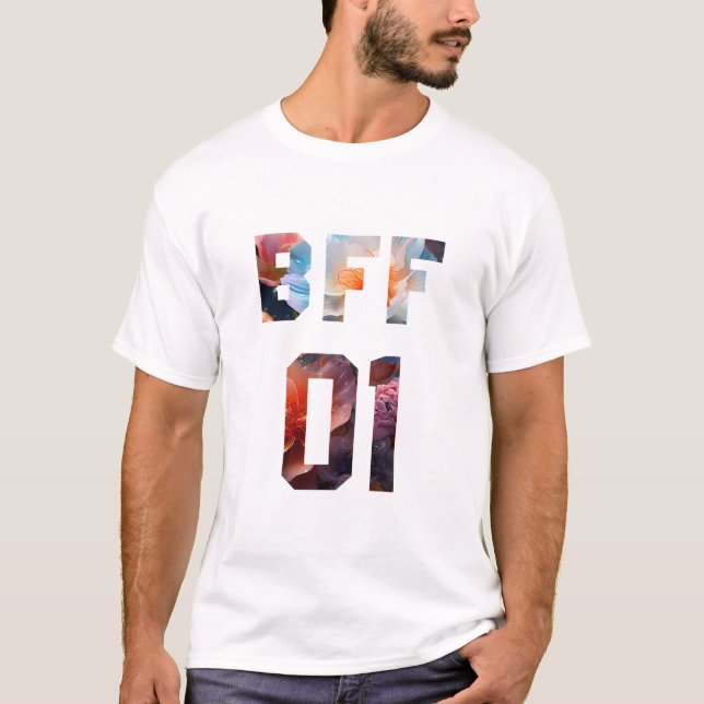 T-shirt Fleur Meilleurs amis pour 3 - BFF 01 (Devant)