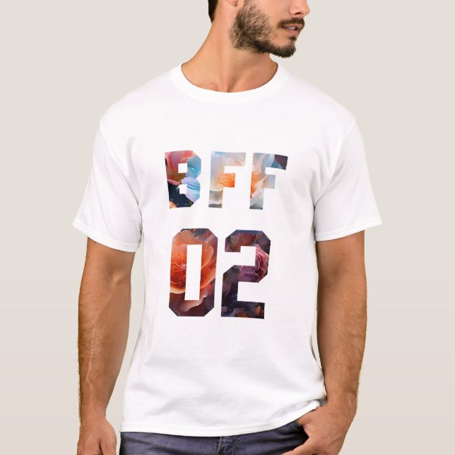 T-shirt Fleur Meilleurs amis pour 3 - BFF 02 (Devant)