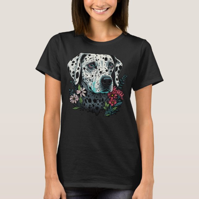 T-shirt Fleur mignonne été Dalmatie florale 4 (Devant)
