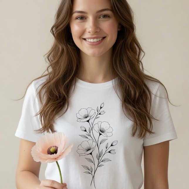 T-shirt Fleur monochrome (Créateur téléchargé)