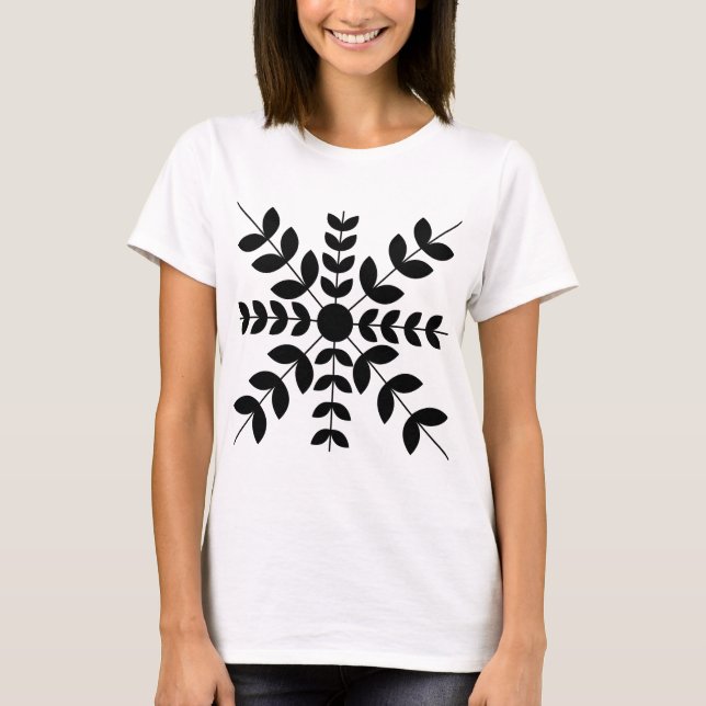 T-shirt Fleur Noir (Devant)
