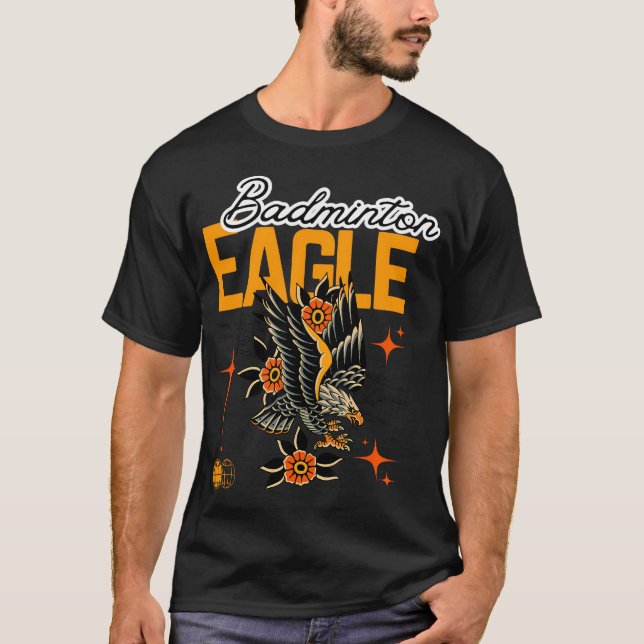 T-shirt Fleur orientale de l'aigle de badminton (Devant)