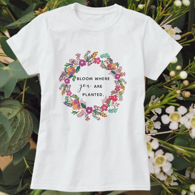T-shirt Fleur Où Vous Avez Planté Automne Floral Wreath (Créateur téléchargé)