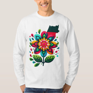 T-shirt Fleur Palestine Drapeau, Palestine sera libre, Flo