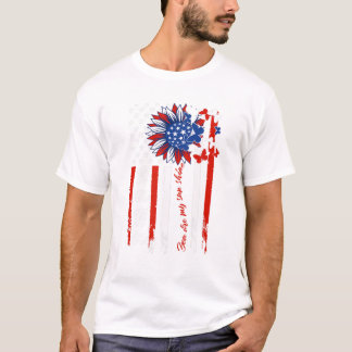 T-shirt Fleur Papillon USA Avec