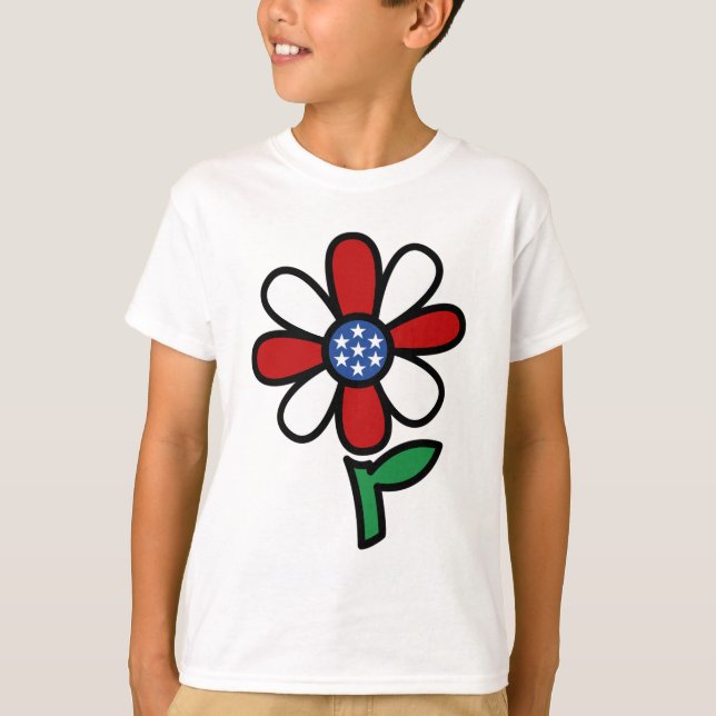 T-shirt fleur patriotique (Devant)