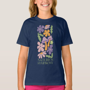T-shirt fleur rétro minimaliste et symphonique