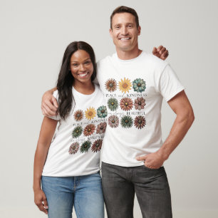 T-shirt Fleur Rétro Paix et Gentillesse