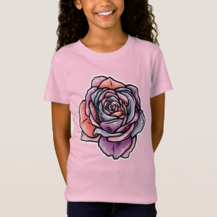 T-Shirt Fleur Rose coloré