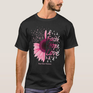 T-shirt Fleur Rose Daisy Foi Espoir Amour Cancer du sein A