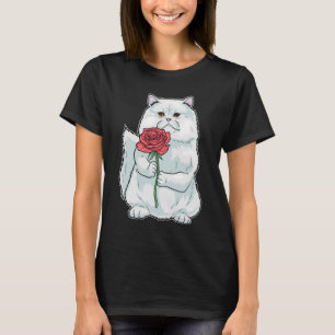 T-shirt Fleur Rose de chat perse