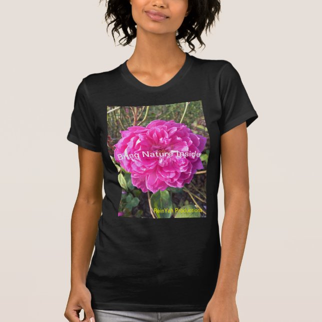 T-shirt Fleur rose foncé (Devant)