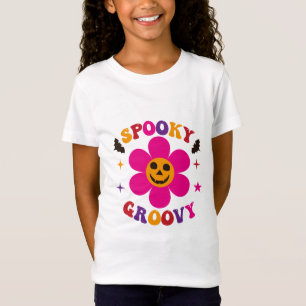 T-Shirt Fleur Rose Groovy Épouvantable Halloween