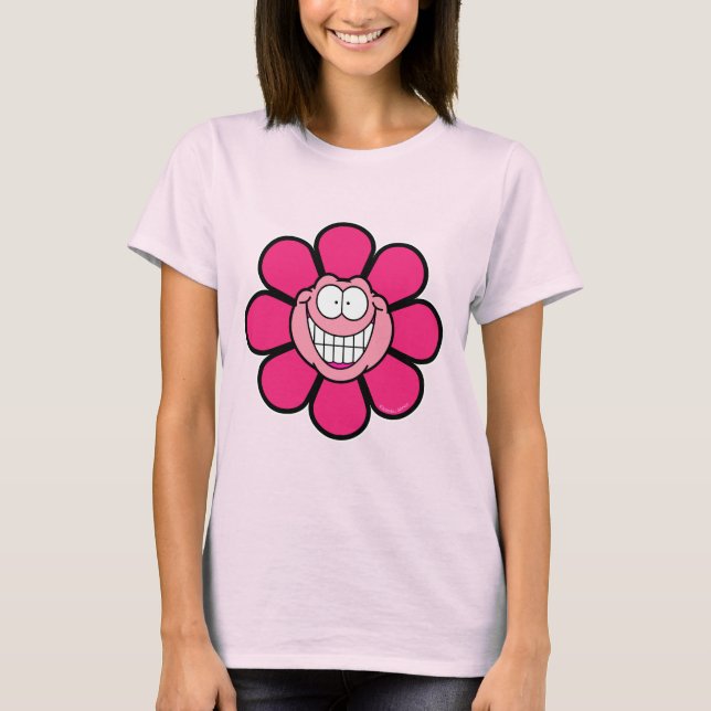 T-shirt Fleur Rose Heureuse (Devant)