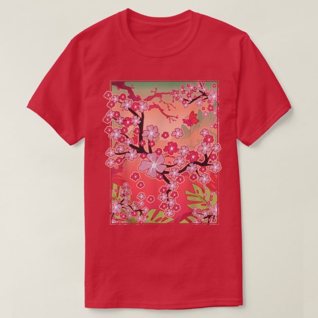 T-shirt Fleur rose Joli Sakura Lover Japonais Cerry Bl (Design devant)