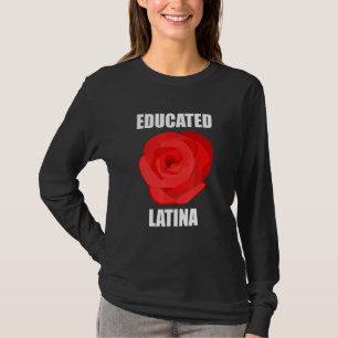 T-shirt Fleur Rose Latina Éduquée Pour Les Femmes