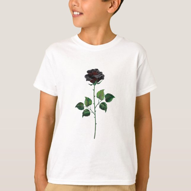 T-shirt Fleur rose noire (Devant)