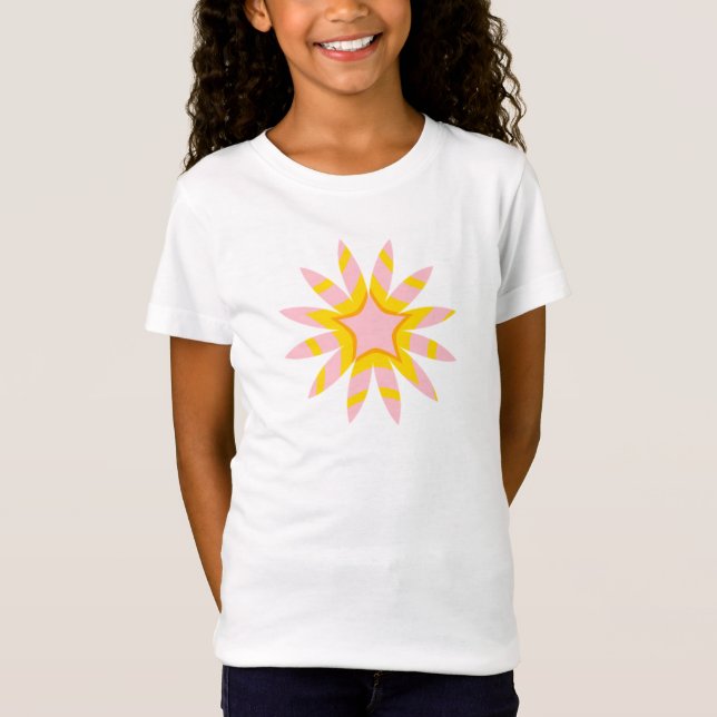 T-shirt Fleur rose orange jaune (#1 & #2) (Devant)