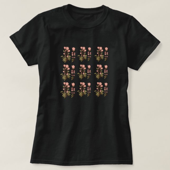 T-shirt Fleur rose triple (Design devant)