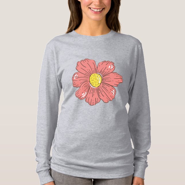 T-shirt Fleur rouge (Devant)