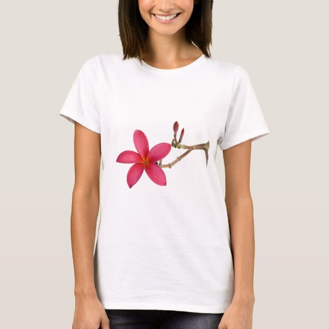 T-shirt Fleur rouge de Frangipani (Devant)
