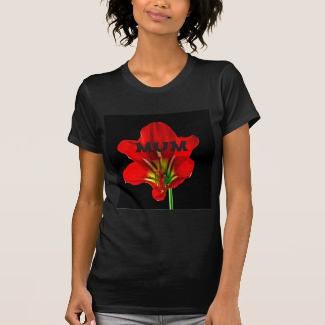 T-shirt Fleur rouge maman (Devant)