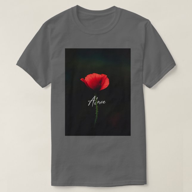 T-shirt Fleur rouge solitaire (Design devant)