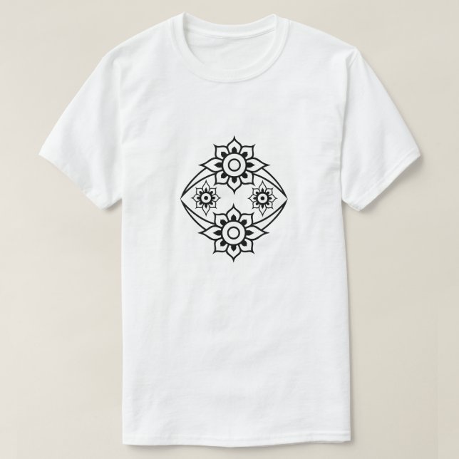 T-shirt Fleur Rub el Hizb, blanc (Design devant)