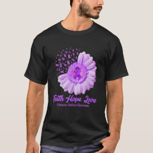 T-shirt Fleur Ruban Faith Hope Love Violence domestique Aw