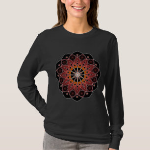 T-shirt Fleur sacrée de coeur de rouge avec le centre