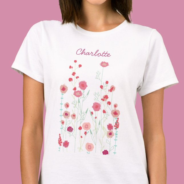 T-shirt Fleur sauvage Boho personnalisé (Créateur téléchargé)
