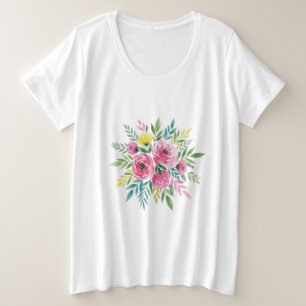 T-shirt Fleur sauvage d’aquarelle pour femmes - Lo