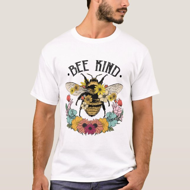 T-shirt Fleur sauvage d'abeilles (Devant)
