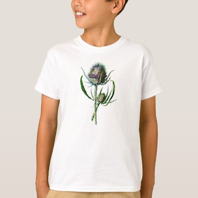 T-shirt Fleur sauvage d'antiquité de chardon d'écossais du (Devant)