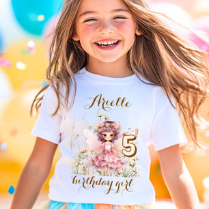 T-shirt Fleur sauvage de fée de fantaisie pastel anniversa
