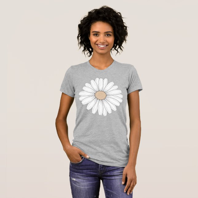 T-shirt Fleur sereine : Art botanique à la ligne fine déli (Devant entier)