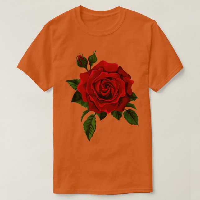 T-shirt Fleur simple Roses rouges de mignonne Roses rouges (Design devant)