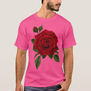 T-shirt Fleur simple Roses rouges de mignonne Roses rouges