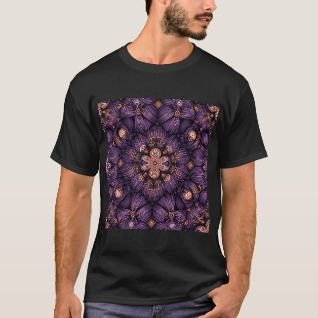 T-shirt Fleur Steampunk Violette (Devant)