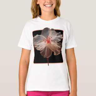 T-shirt Fleur translucide élégante sur le noir
