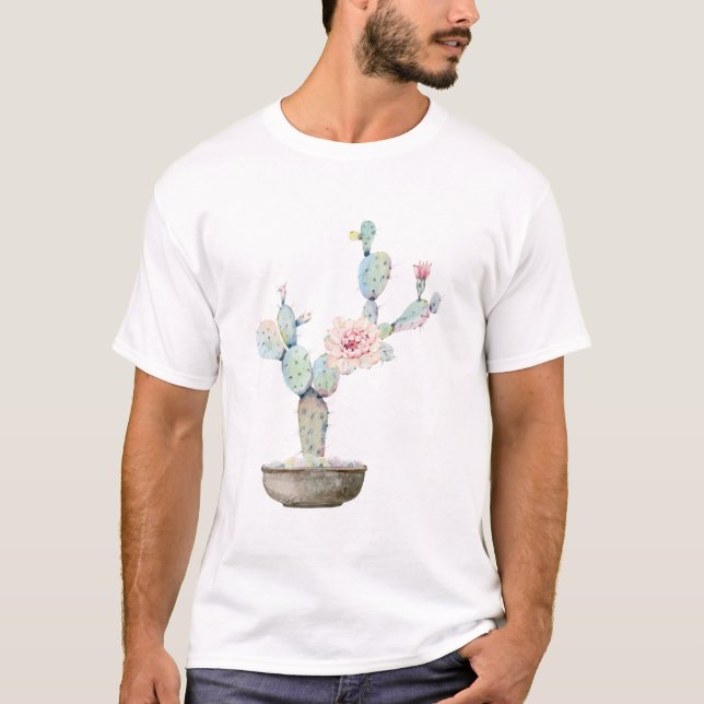 T-shirt Fleur verte déchirée de Cactus (Devant)