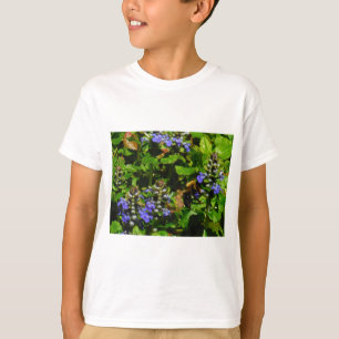 T-shirt Fleur violette et abeille boursouflante