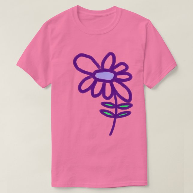 T-shirt Fleur Violette Funky (Design devant)