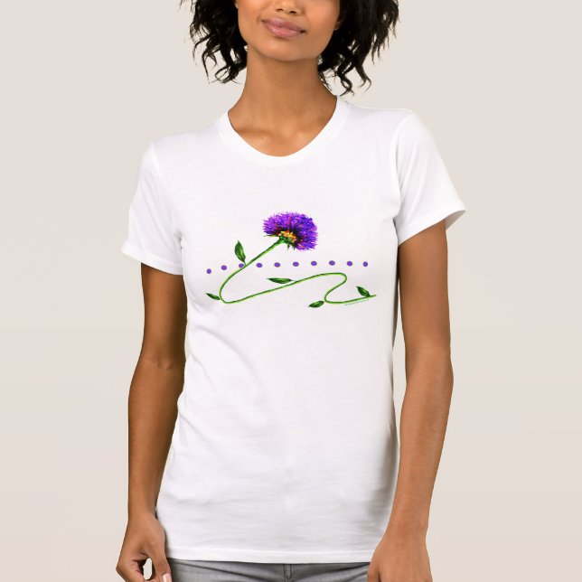 T-Shirt Fleur Violette Sur Une Vigne (Devant)