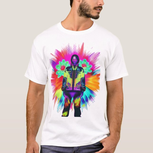 T-shirt Fleur Y2K : Techwear Rencontre La Nature Luminesce (Devant)