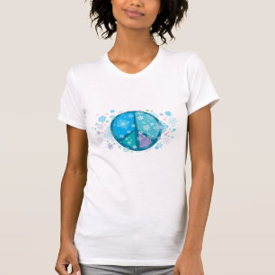 T-shirt fleuri de signe de paix