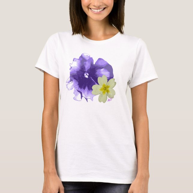 T-shirt fleuri et jaune doux Bella (Devant)