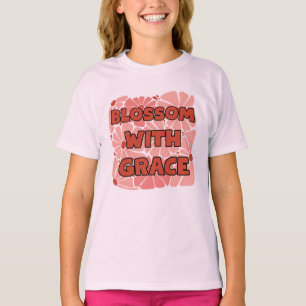 T-shirt fleurir avec grâce fleur sauvage rose