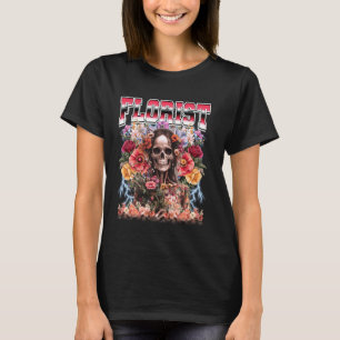 T-shirt Fleuriste Fleur Jardinier Squelette Crâne 90 Bootl