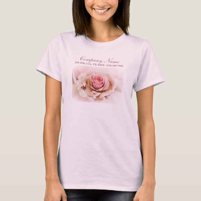 T-shirt fleuriste mariage élégant rose (Devant)